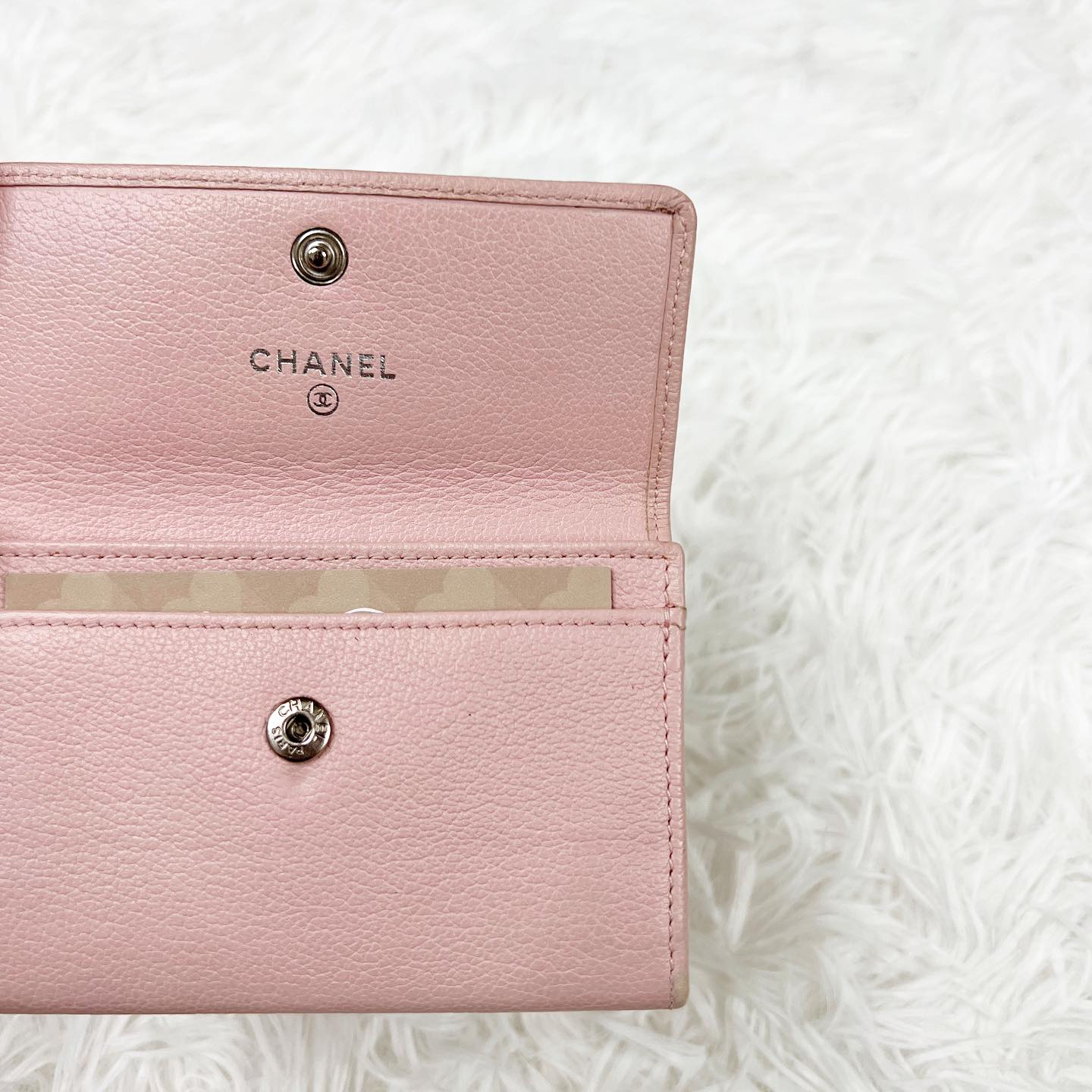 Chanel Pink Leather Cardholder 粉紅色花花卡片套