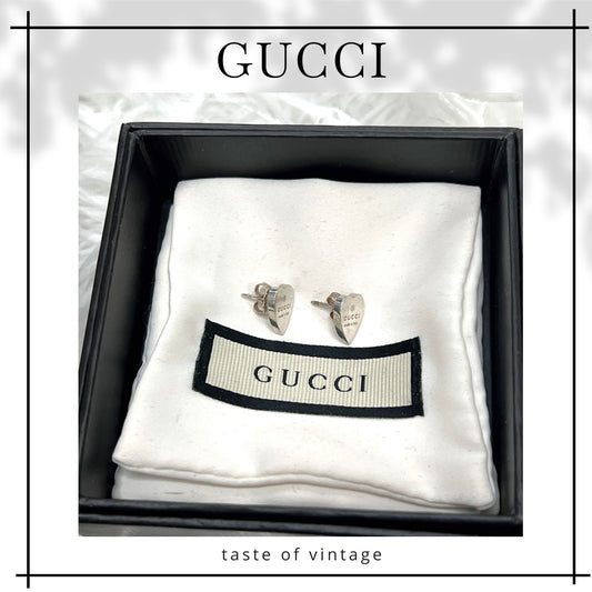 Gucci Sliver 925 Heart Earrings 純銀925心心耳環 有原裝塵袋及盒