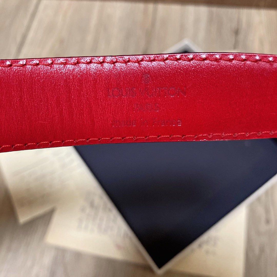 Louis Vuitton Red Leather Belt LV色真皮皮帶