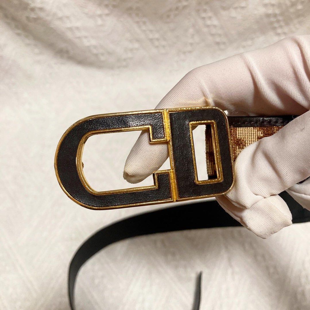 Christian Dior Oblique Belt 老花皮帶