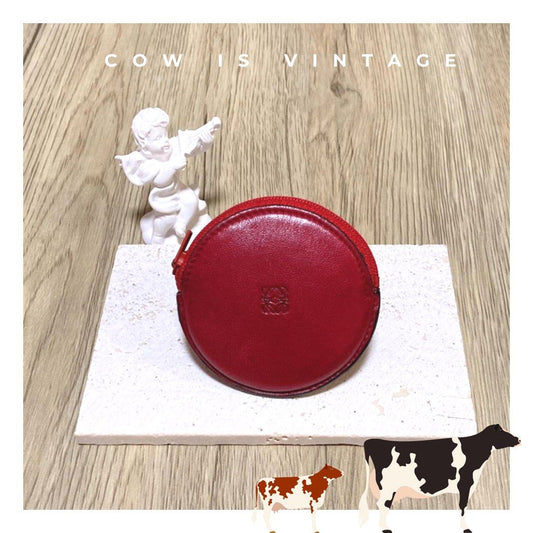 Loewe Red Leather Coin Bag Case Purse 紅色圓形散紙包