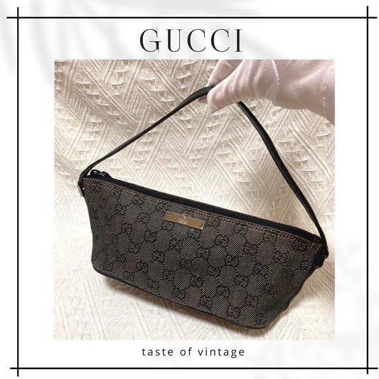 Gucci Boat Pochette GG Canvas Bag (Gray) 灰色餃子袋