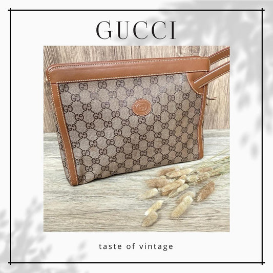 Gucci Monogram Classic Clutch Vintage 老花手提包