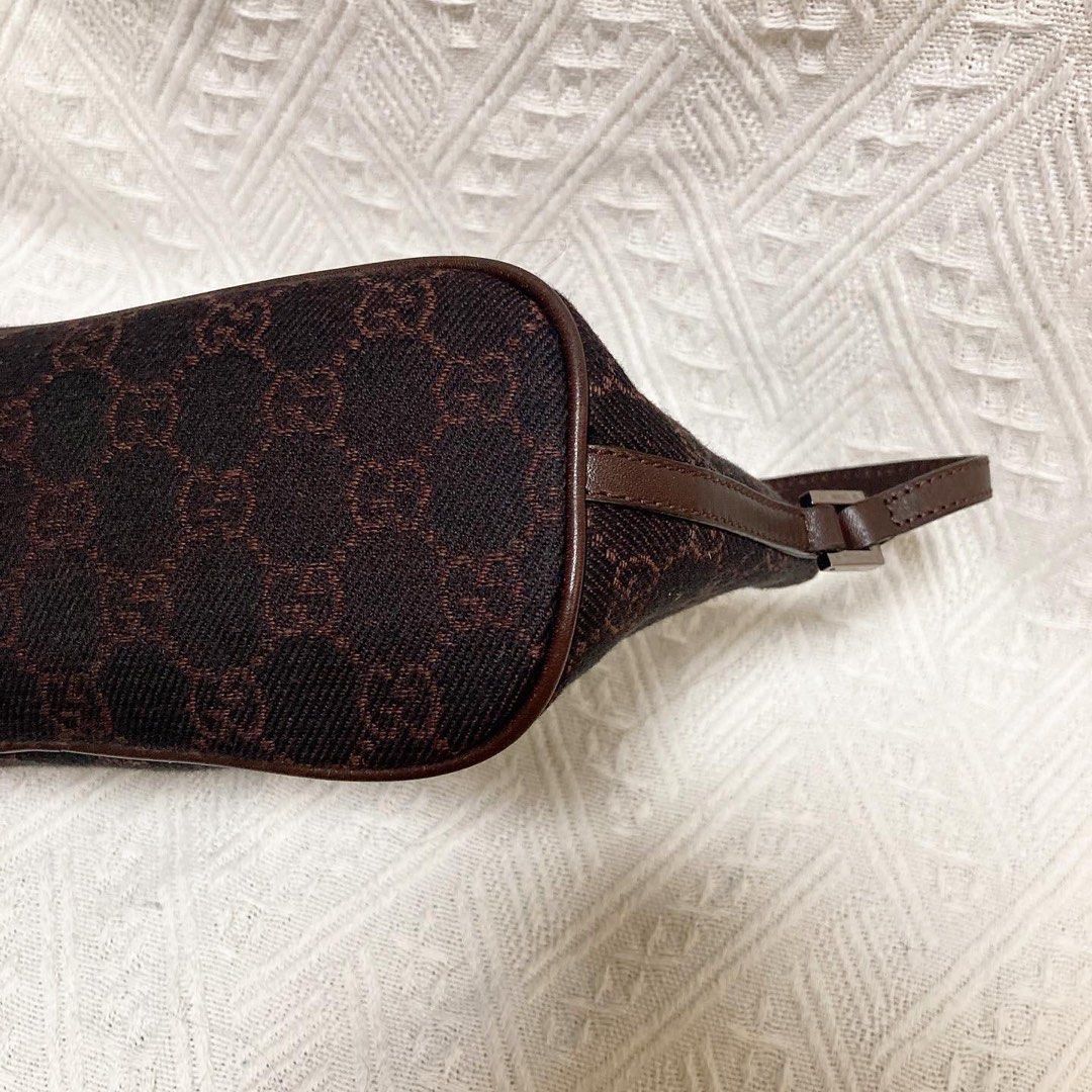 Gucci Boat Pochette GG Canvas Bag (Dark Brown) 深啡餃子袋