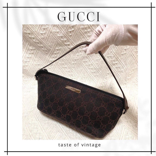 Gucci Boat Pochette GG Canvas Bag (Dark Brown) 深啡餃子袋