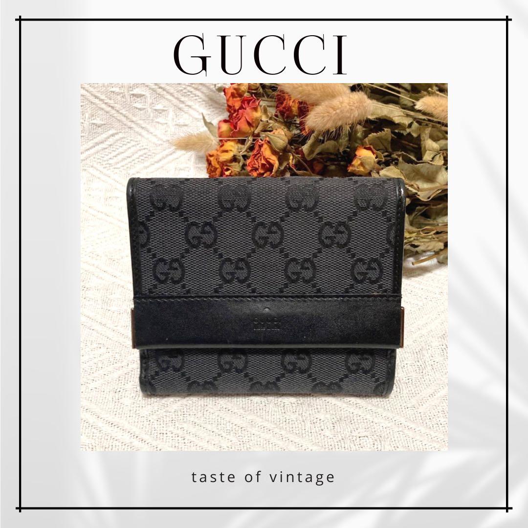 Gucci GG Black Wallet 老花黑色短銀包
